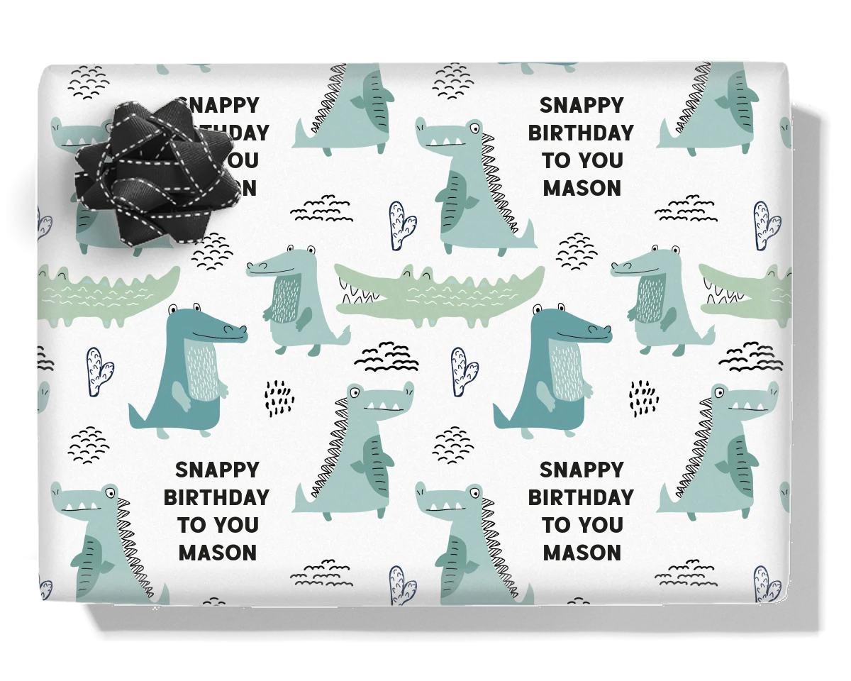 Crocodiles Personalised Wrapping Paper