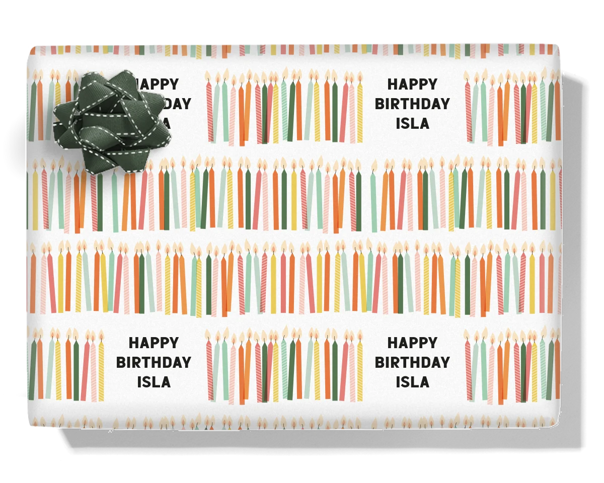 Birthday Candles Personalised Wrapping Paper