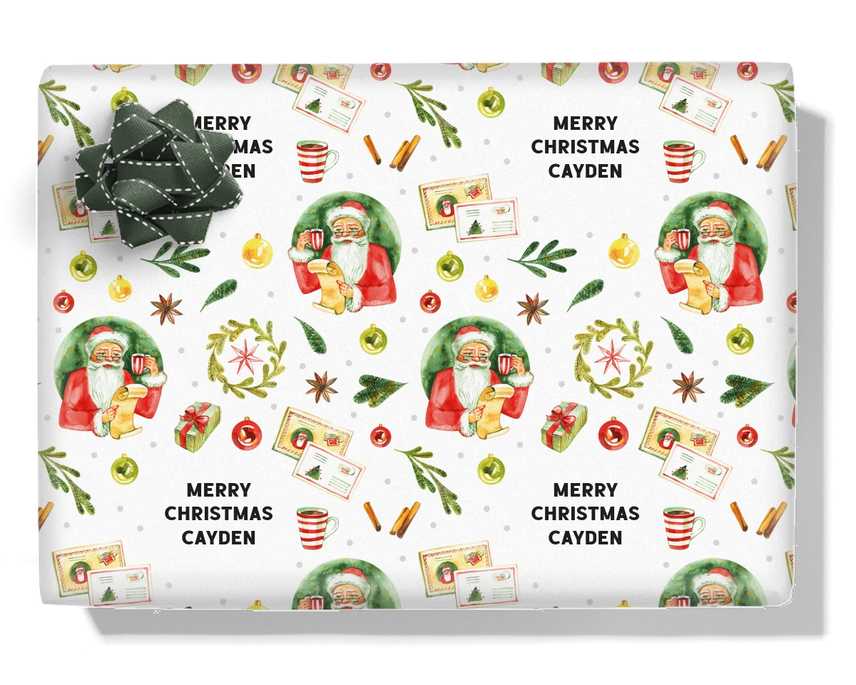 Holly Jolly Christmas Personalised Wrapping Paper