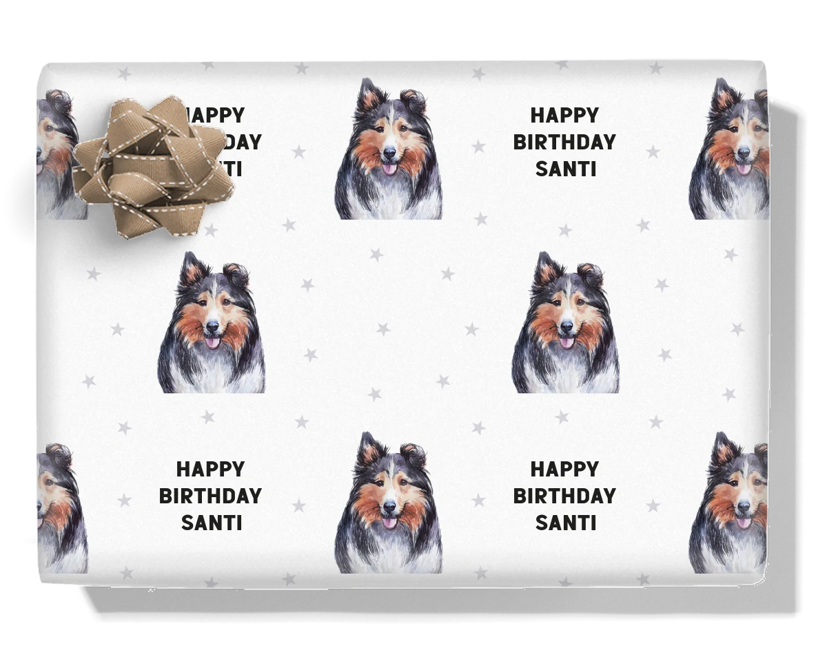 Shetland Sheepdog Personalised Wrapping Paper