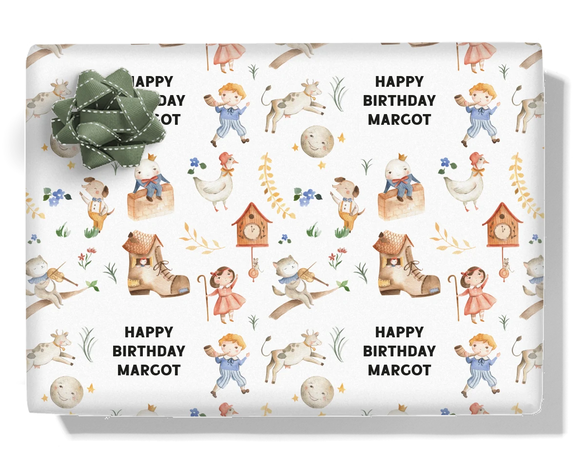 Nursery Rhymes Personalised Wrapping Paper