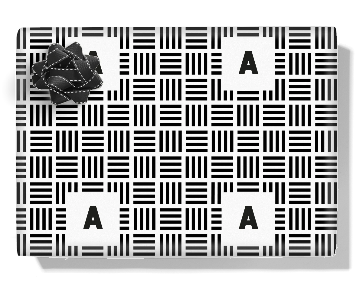 Monochromatic Personalised Wrapping Paper