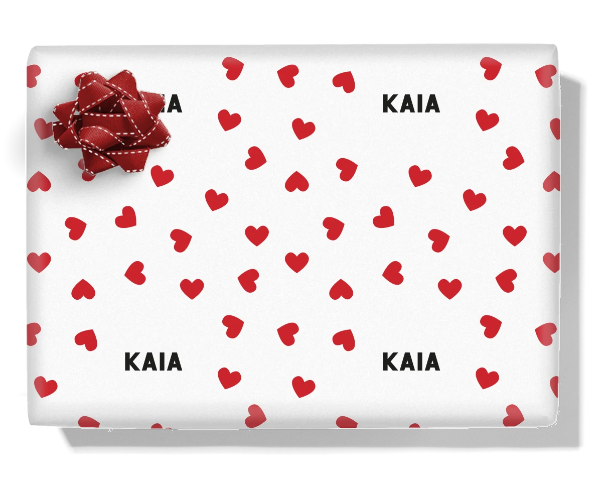 Hearts Personalised Wrapping Paper