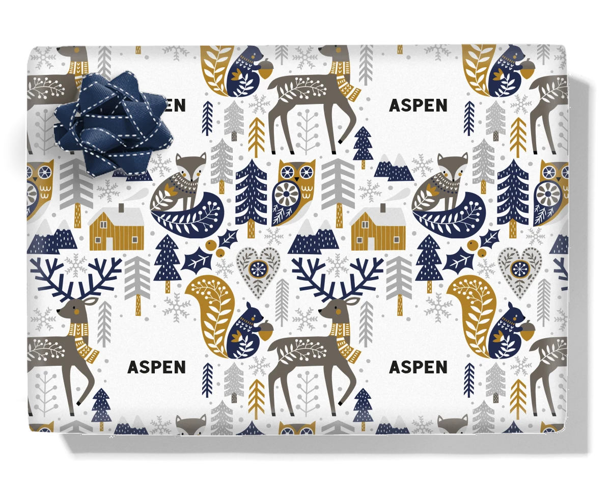 Forest Village Personalised Wrapping Paper