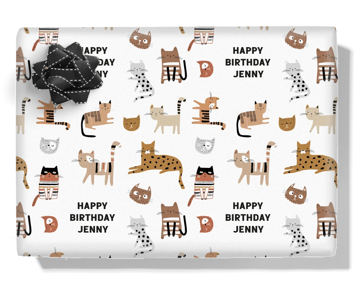 Cats Personalised Wrapping Paper