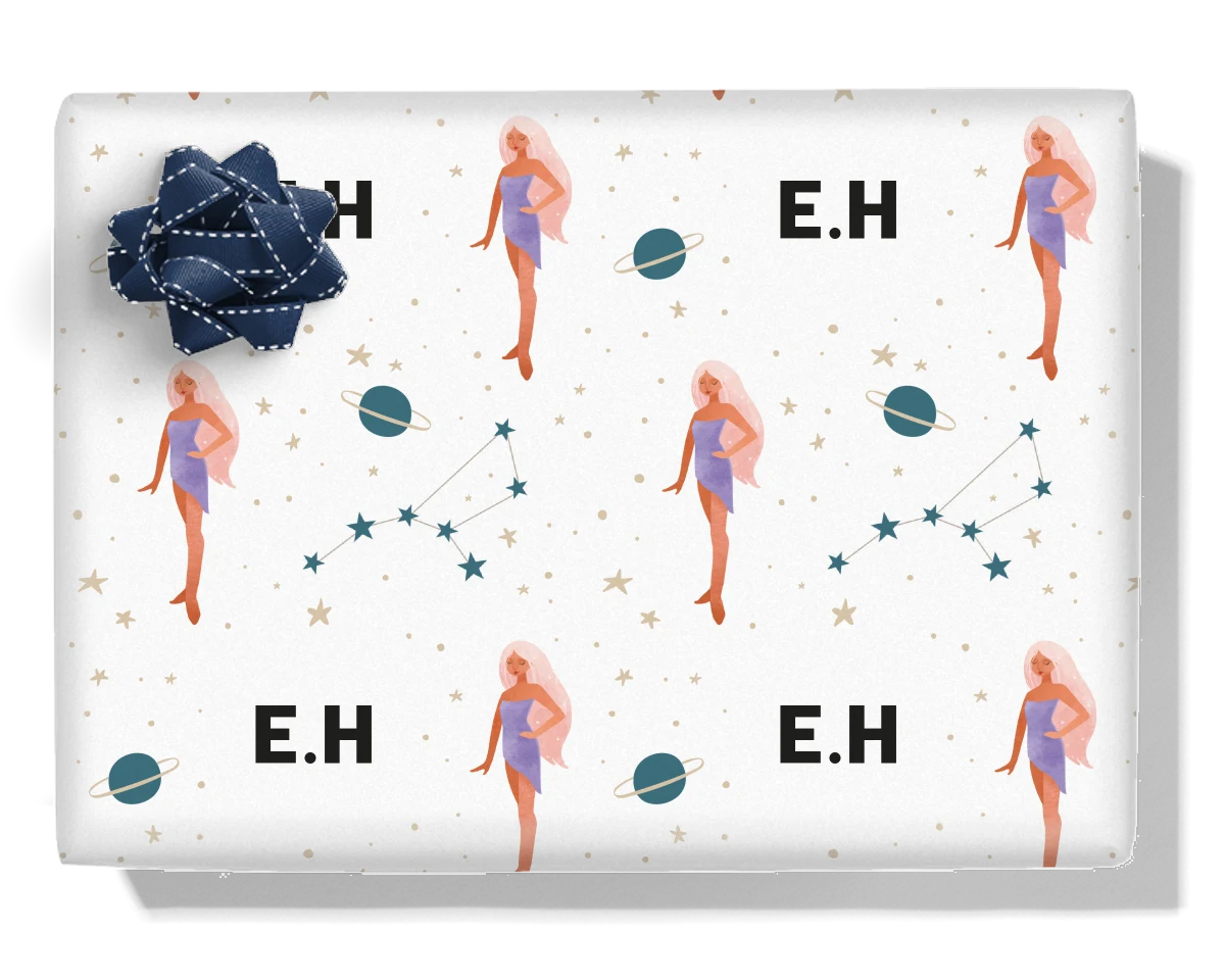 Cute Virgo Personalised Wrapping Paper