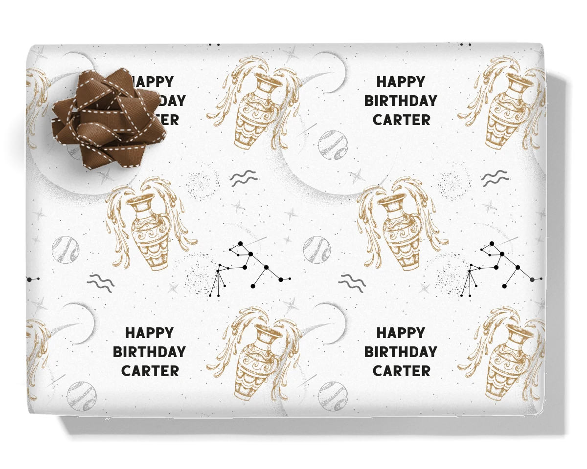 Aquarius Personalised Wrapping Paper