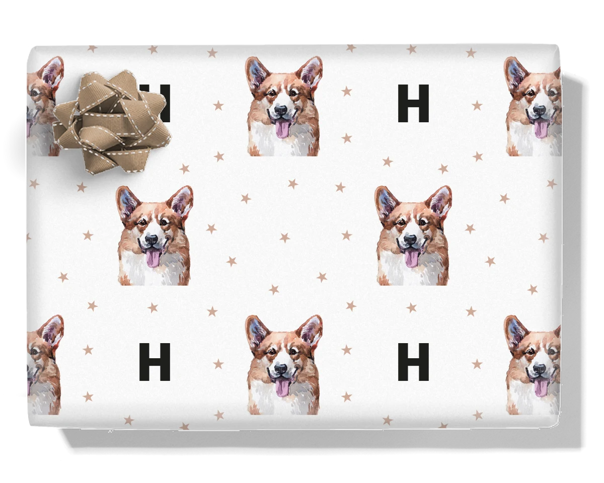 Welsh Corgi Personalised Wrapping Paper