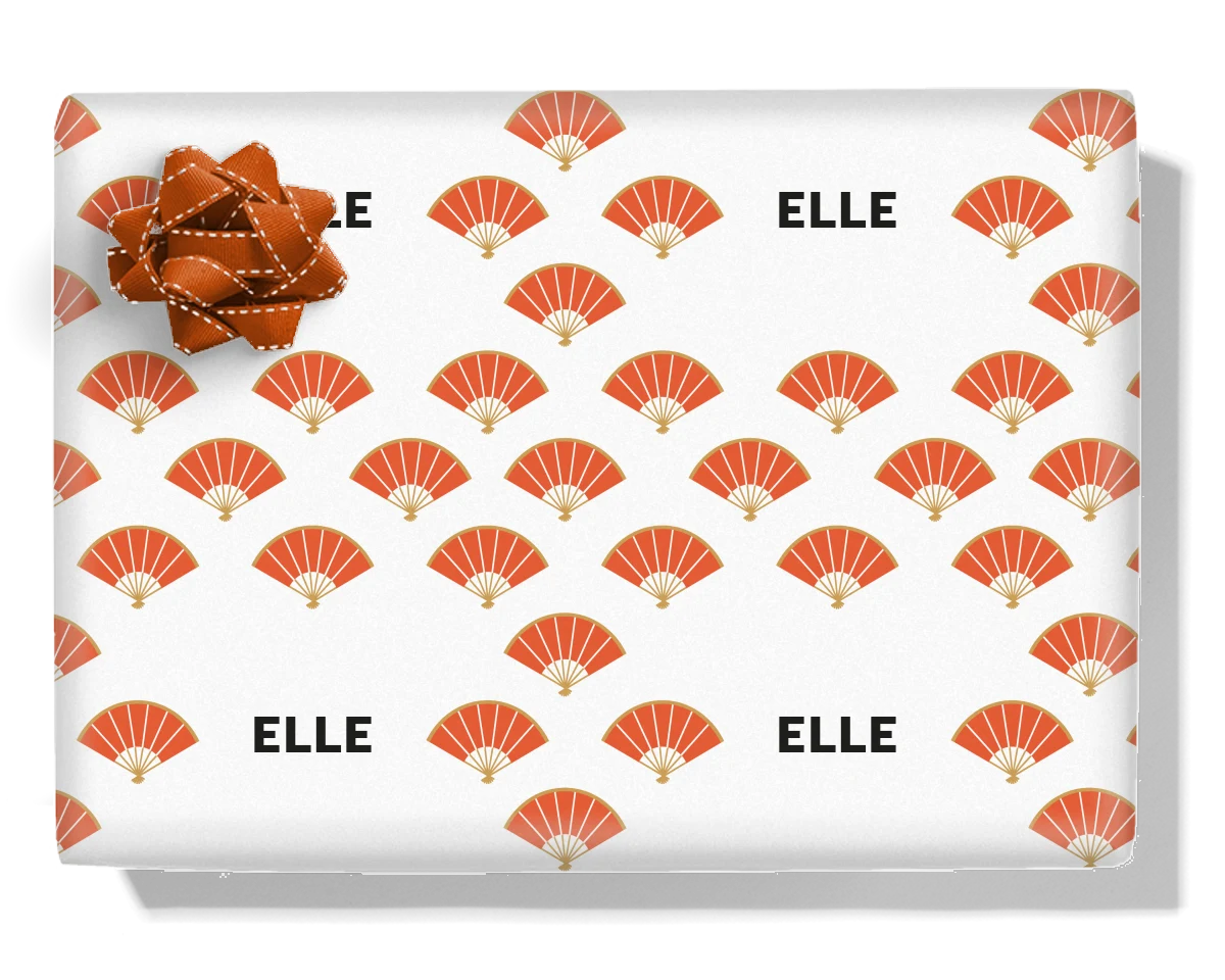 Oriental Fans Personalised Wrapping Paper