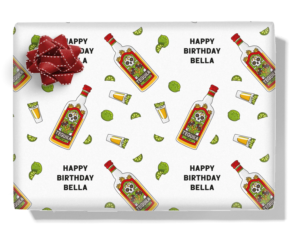 Tequila & Lime Personalised Wrapping Paper