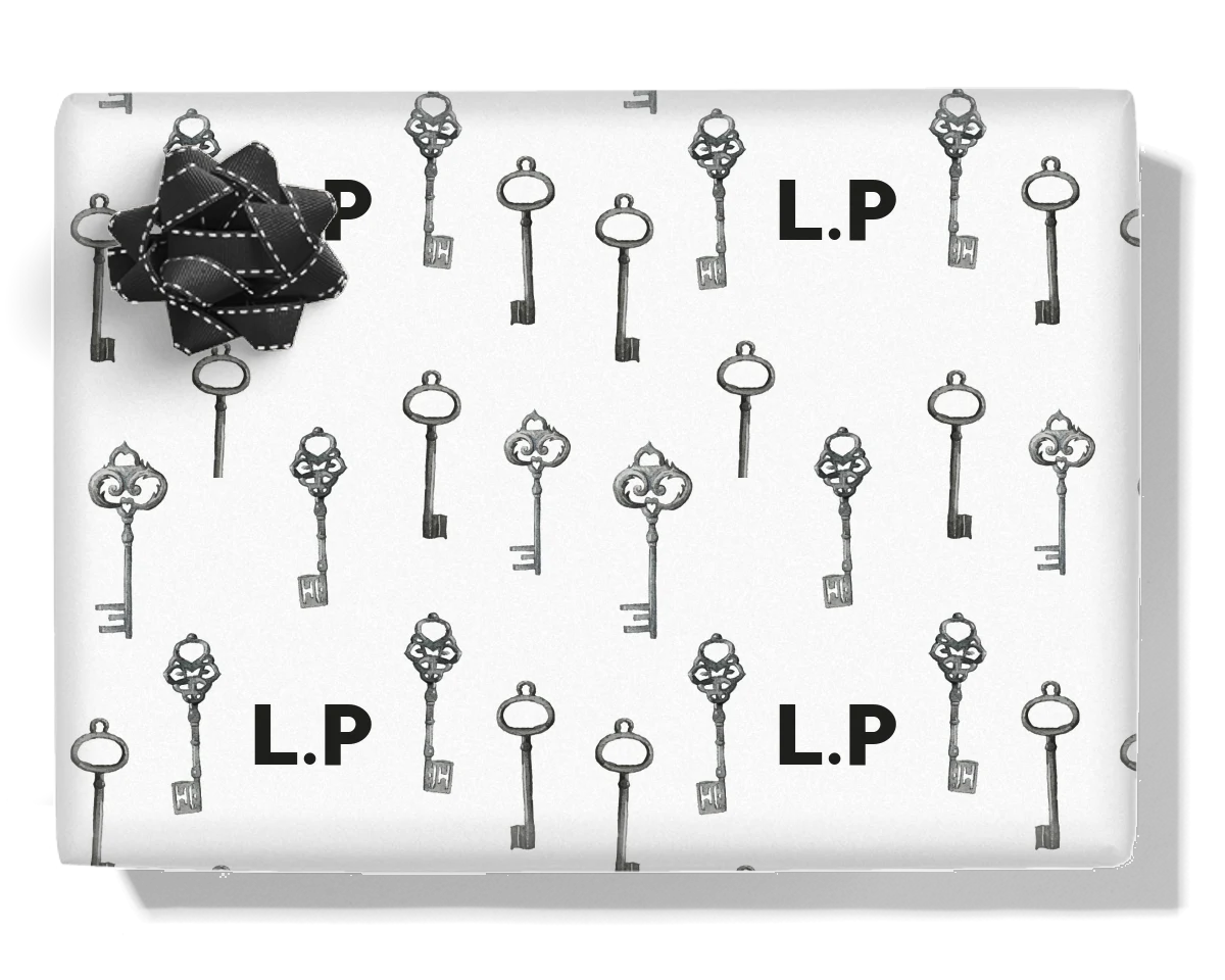 Old Keys Personalised Wrapping Paper