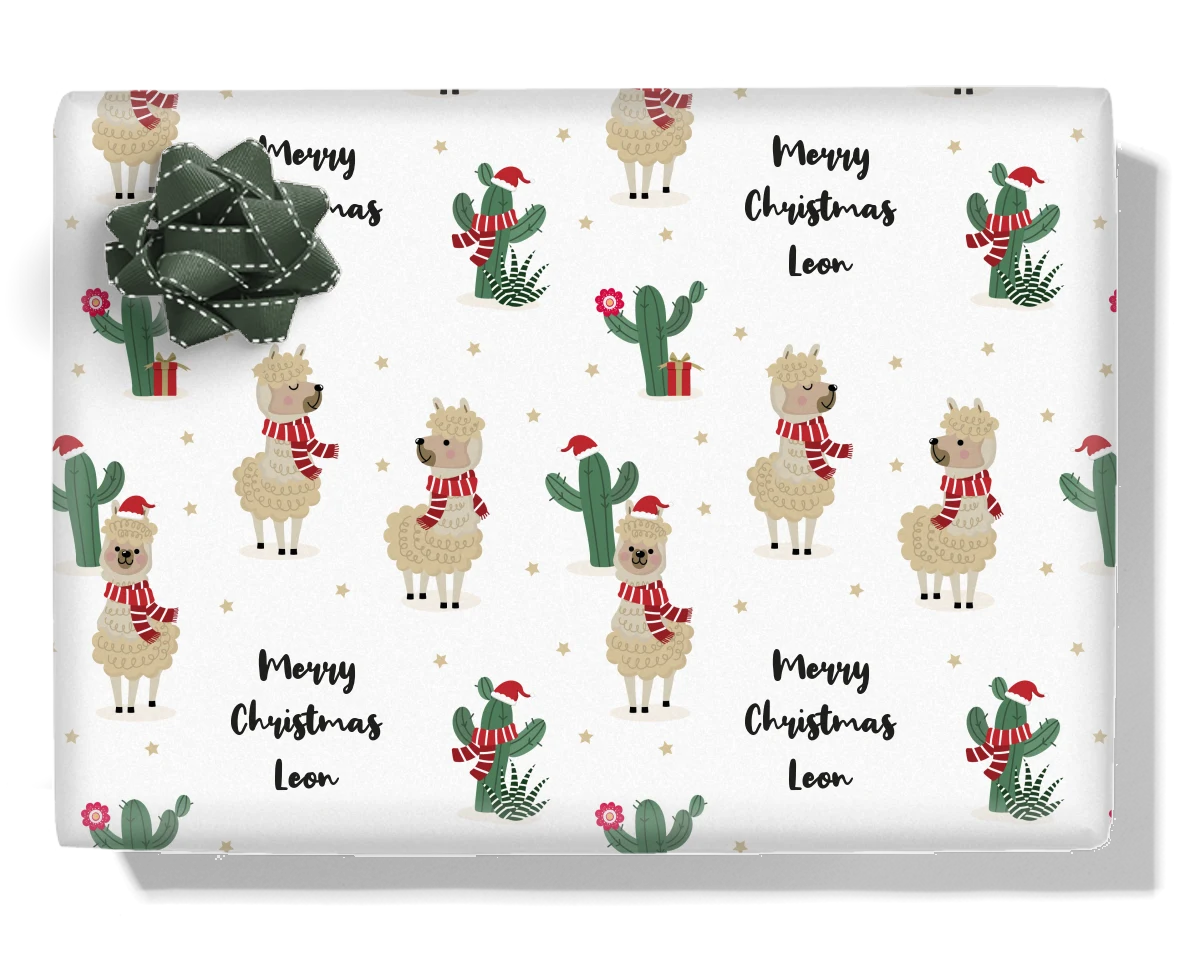 Fa-la-la-lama Personalised Wrapping Paper