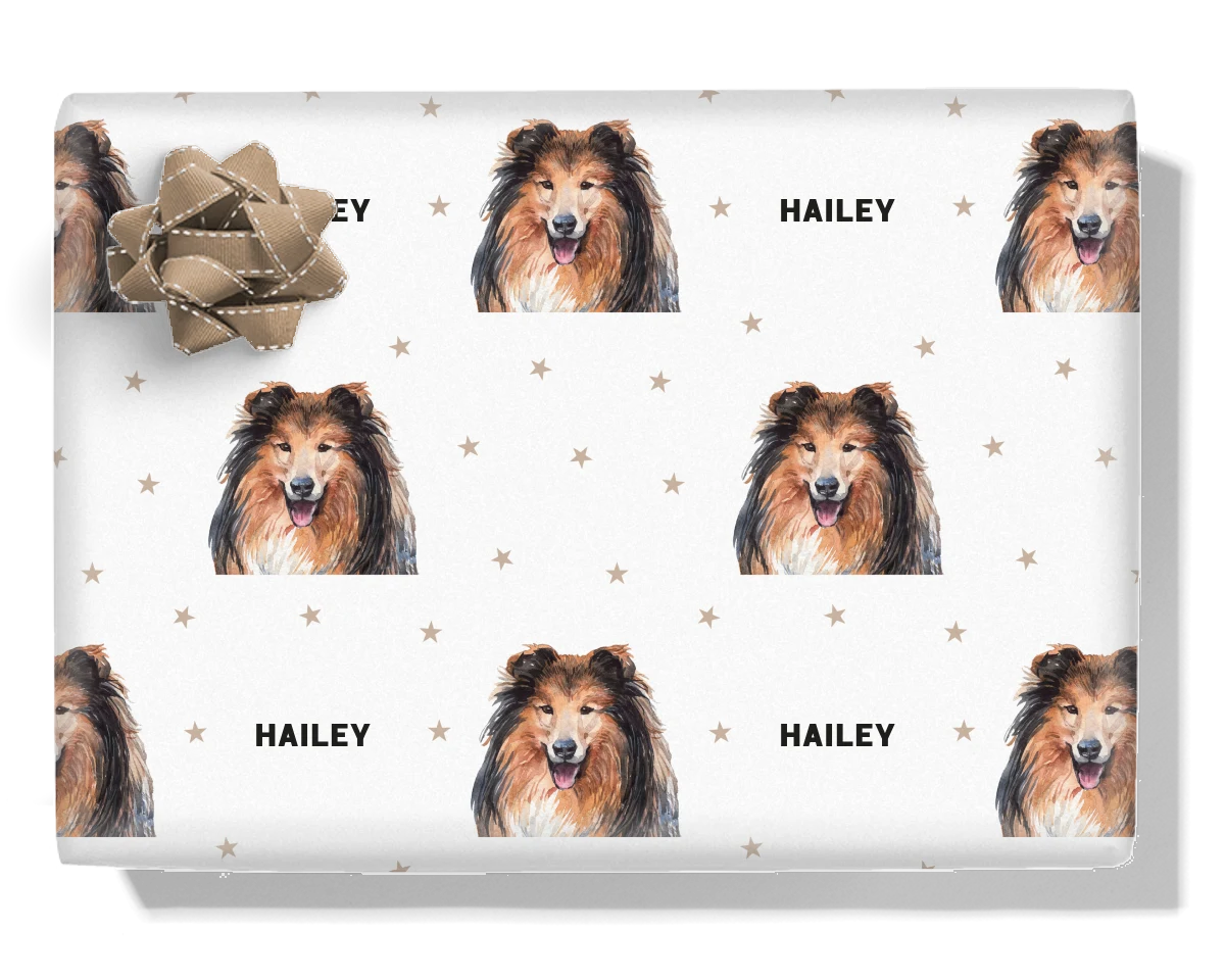 Collie Personalised Wrapping Paper