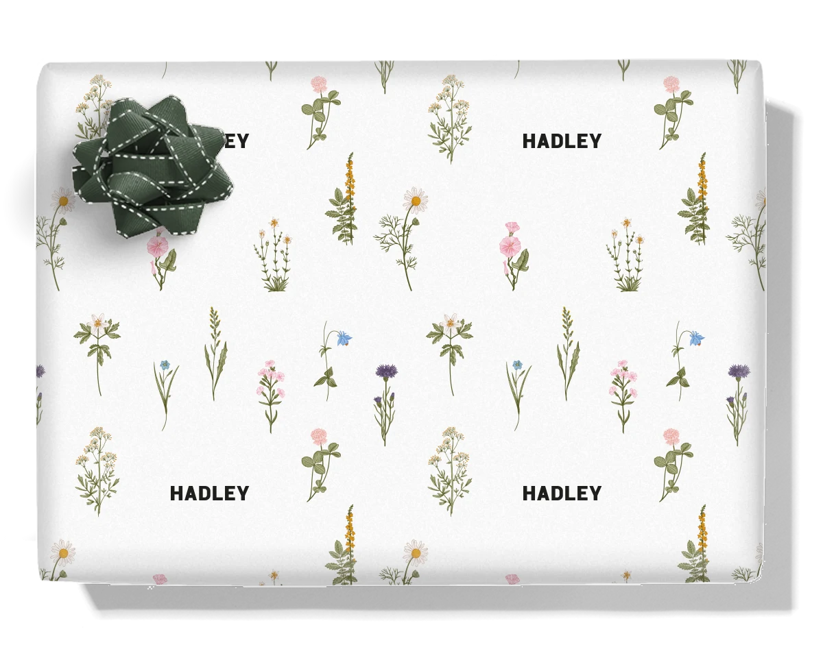 Wild Flowers Personalised Wrapping Paper