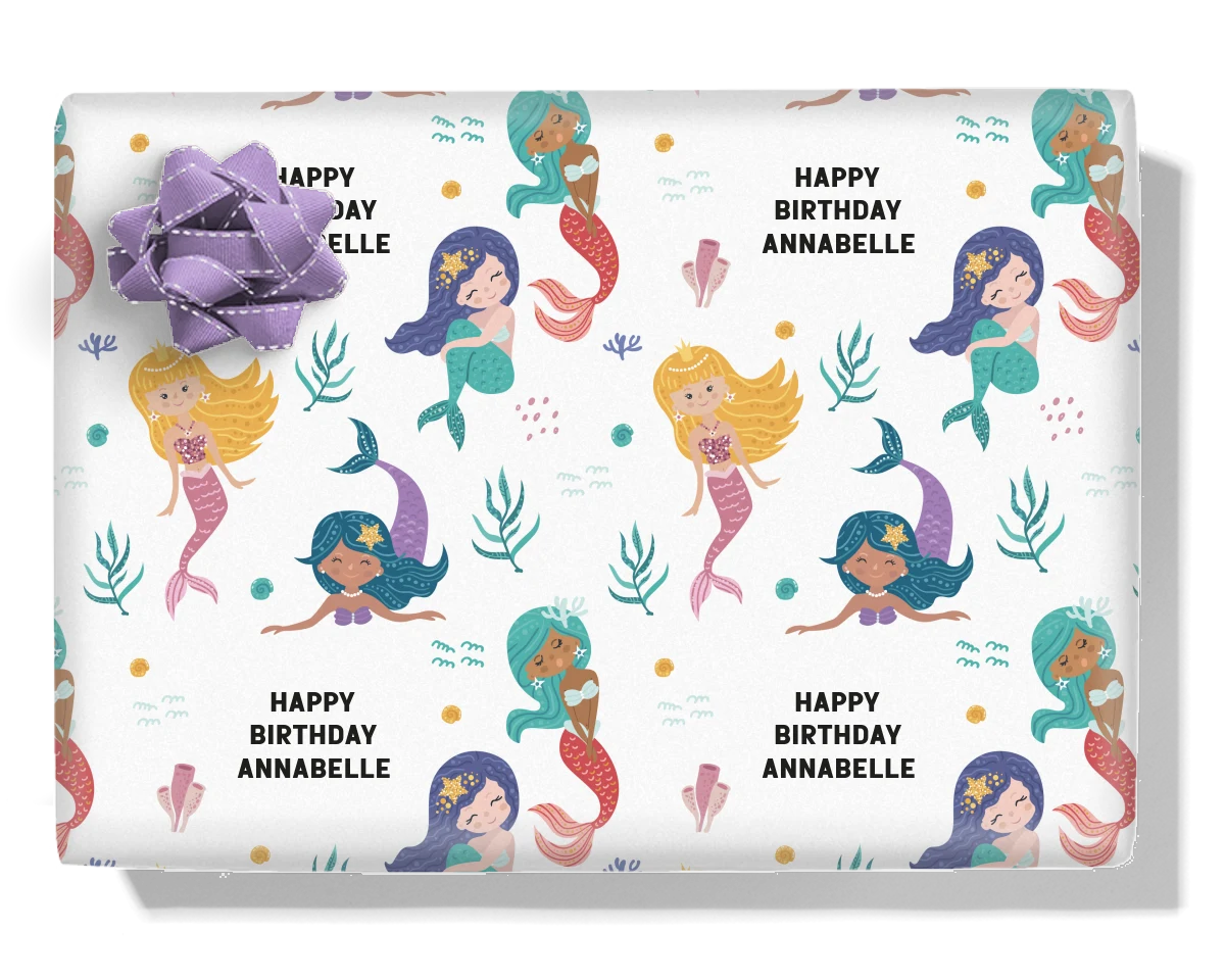 Mermaids Personalised Wrapping Paper