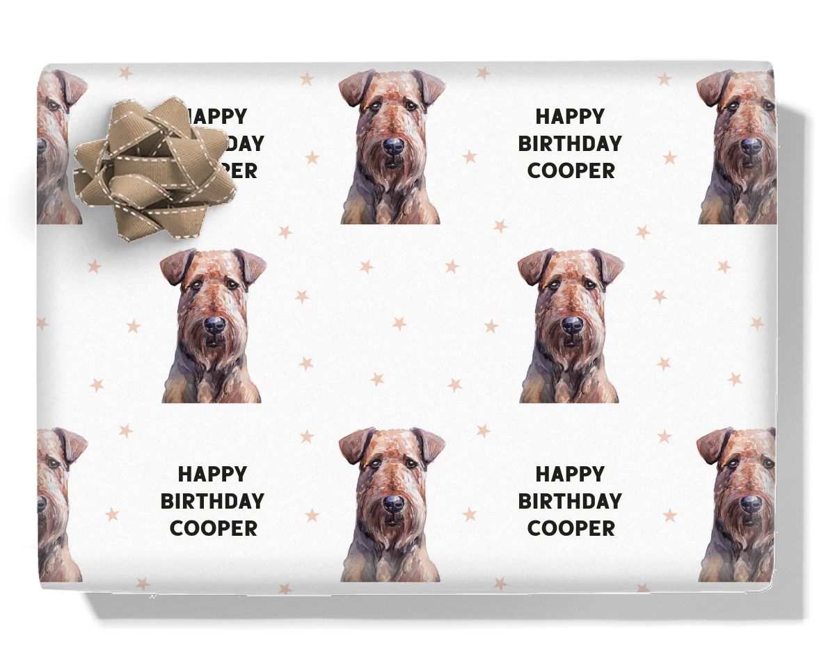 Airedale Terrier Personalised Wrapping Paper