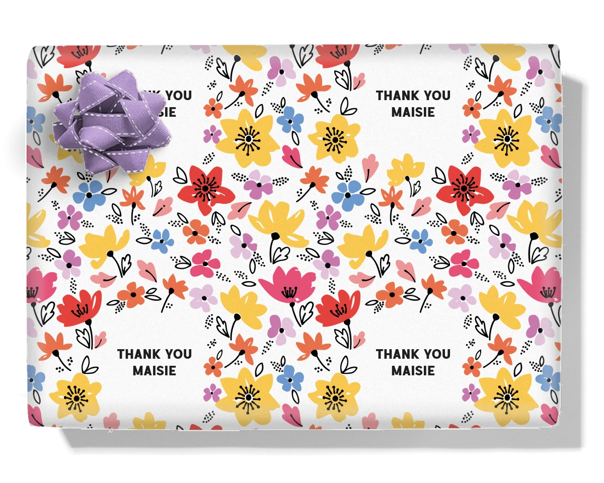 Doodle Spring Garden Personalised Wrapping Paper