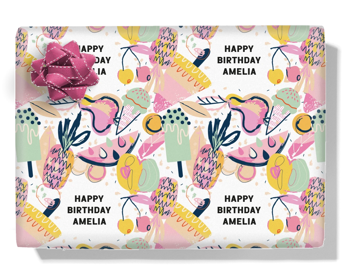Summer Fruit Personalised Wrapping Paper