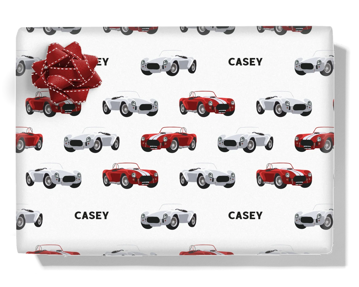 Retro Classic Car Personalised Wrapping Paper