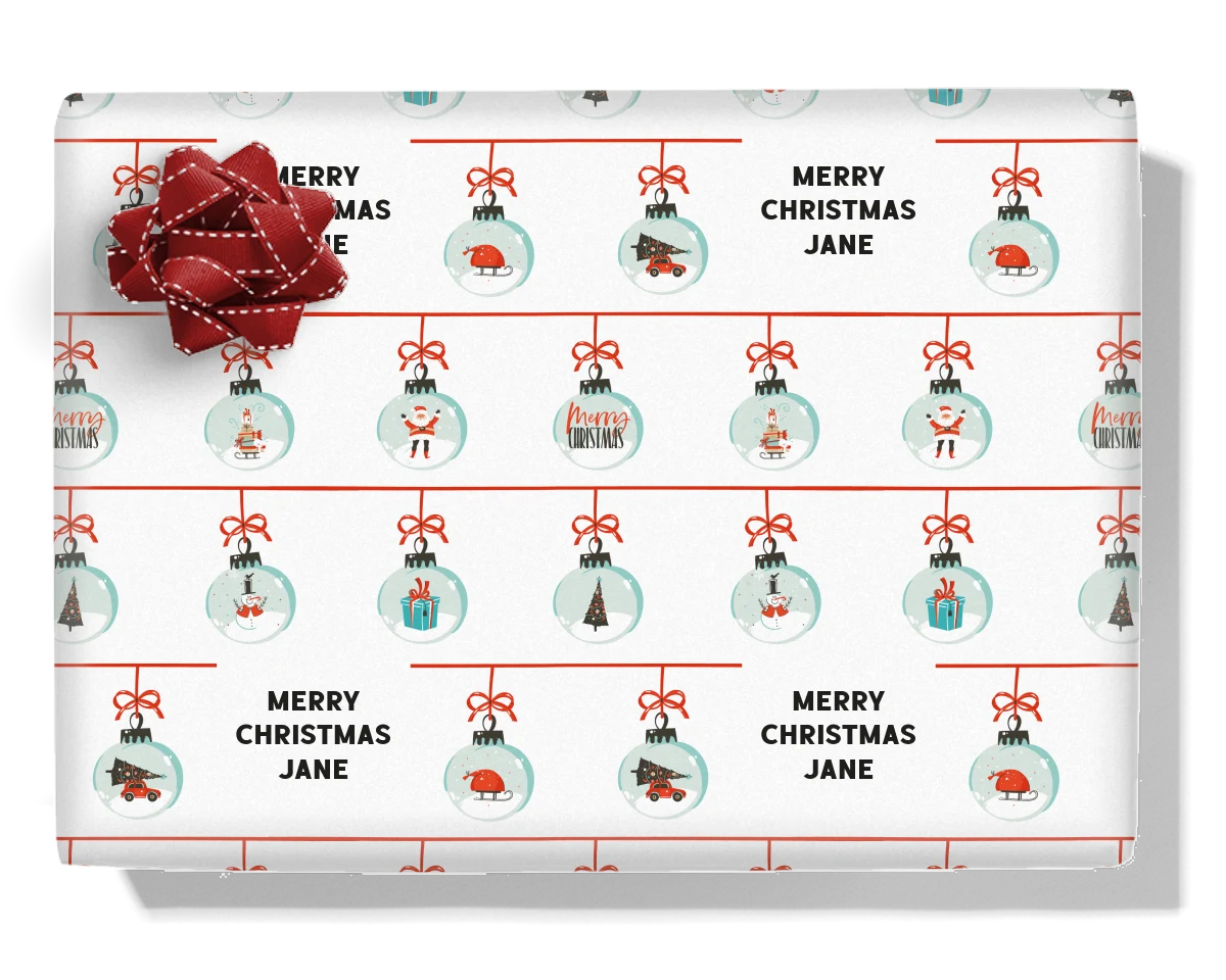 Snowglobes Personalised Wrapping Paper