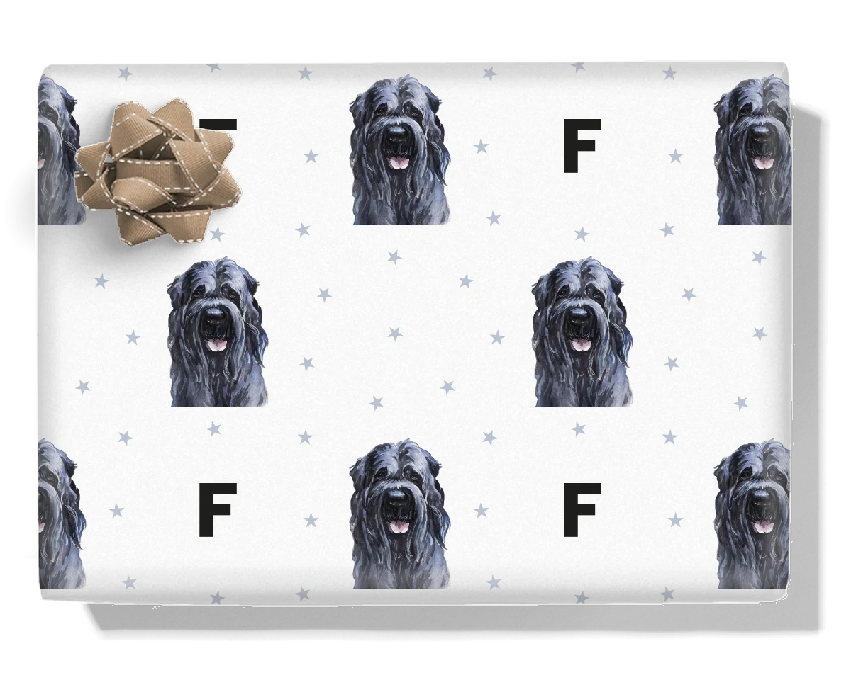 Russian Black Terrier Personalised Wrapping Paper