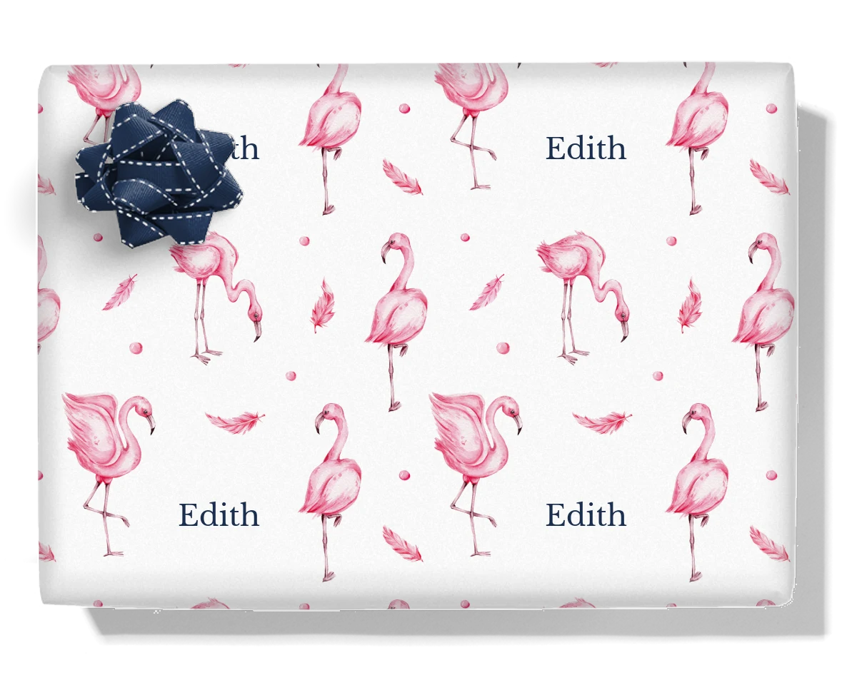 Flamingos Personalised Wrapping Paper