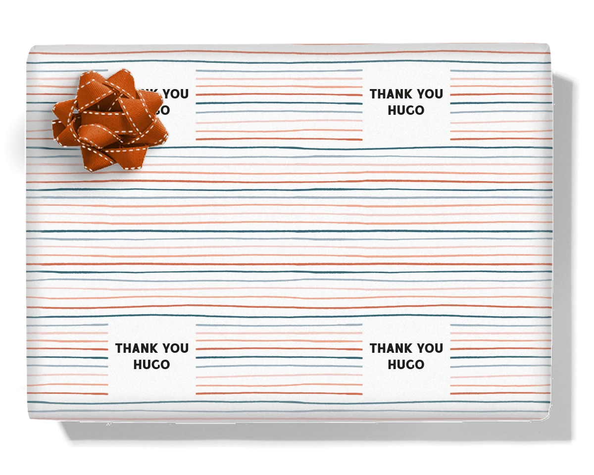 Pastel Stripes Personalised Wrapping Paper