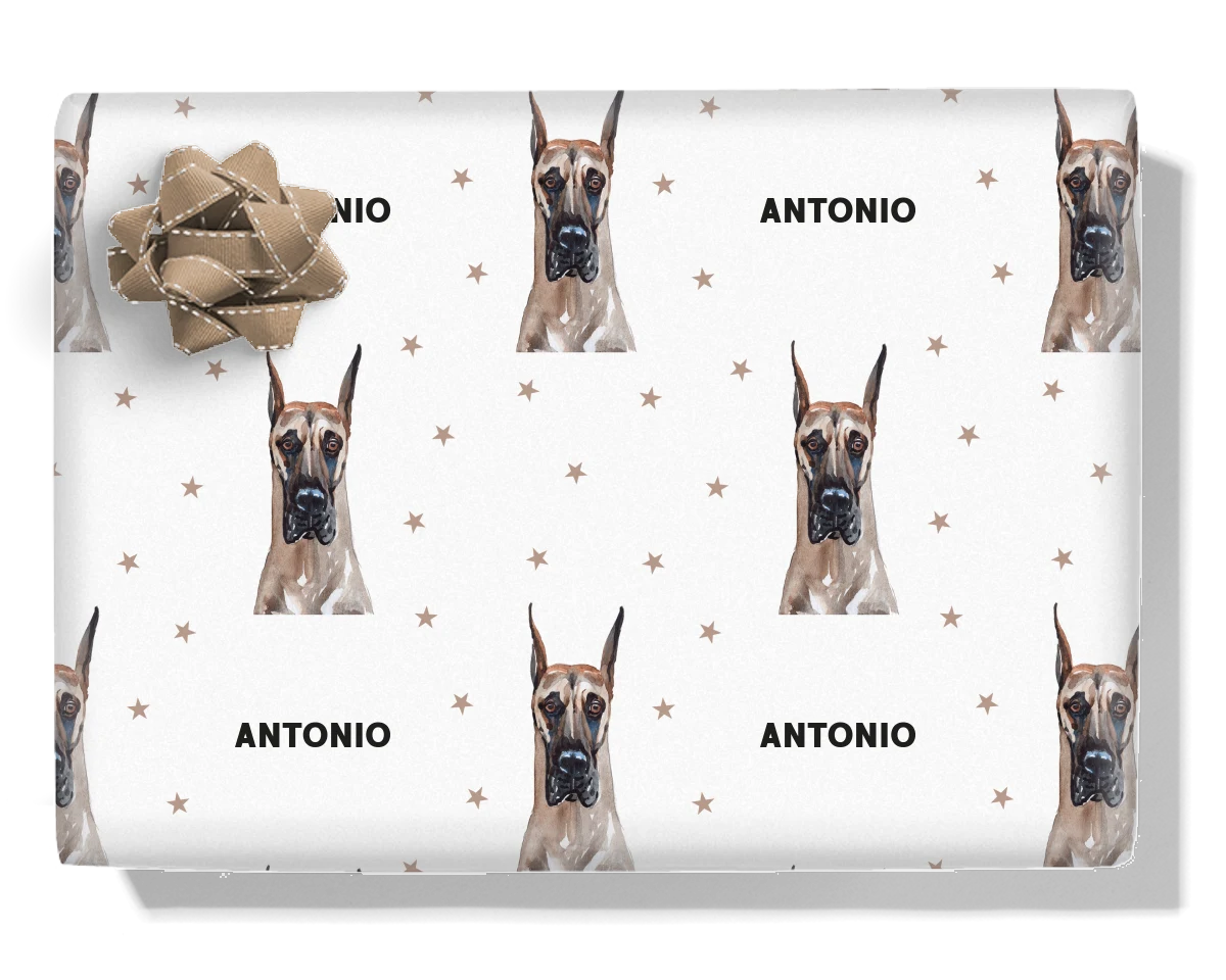 Great Dane Personalised Wrapping Paper