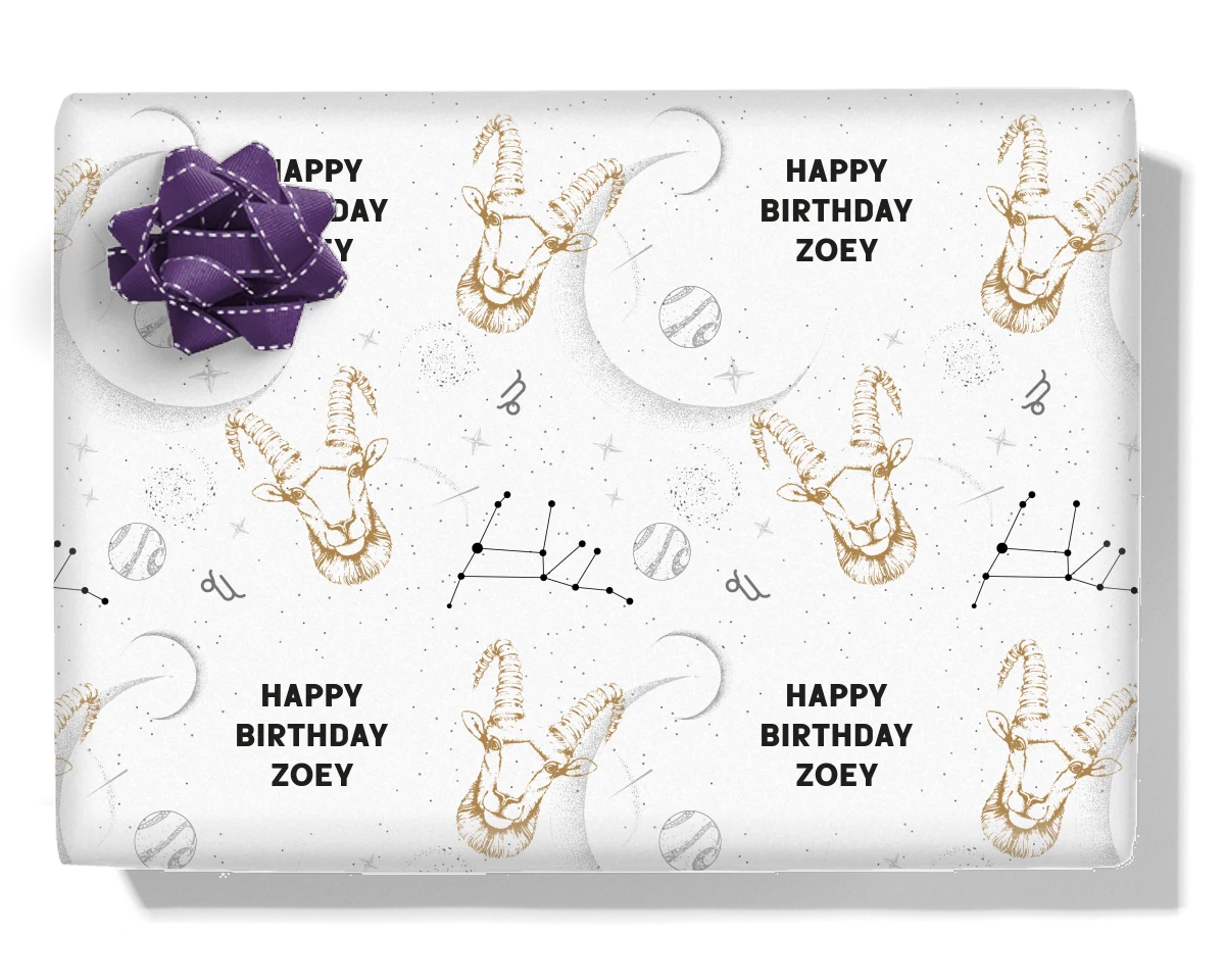 Capricorn Personalised Wrapping Paper