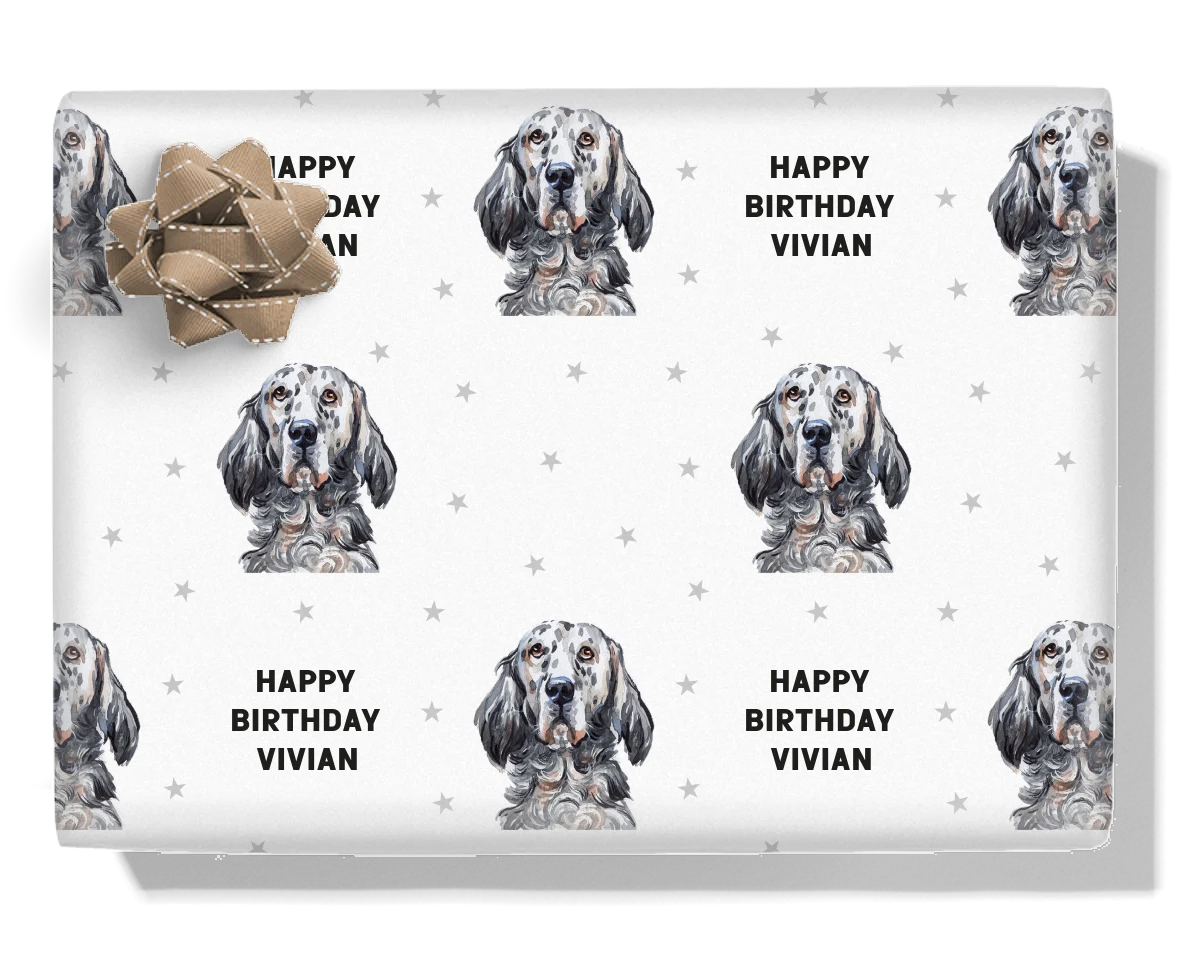 English Setter Personalised Wrapping Paper