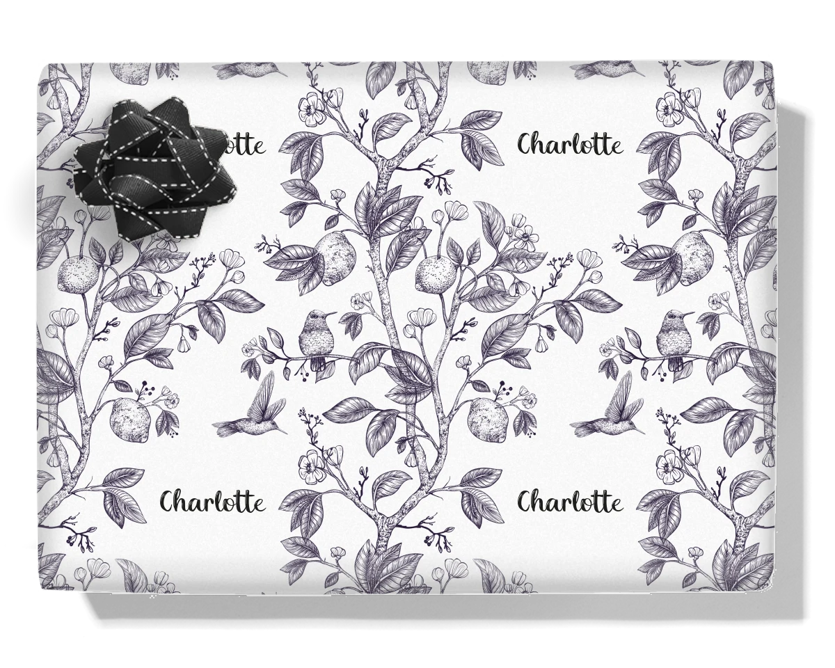 Hummingbirds & Flowers Personalised Wrapping Paper