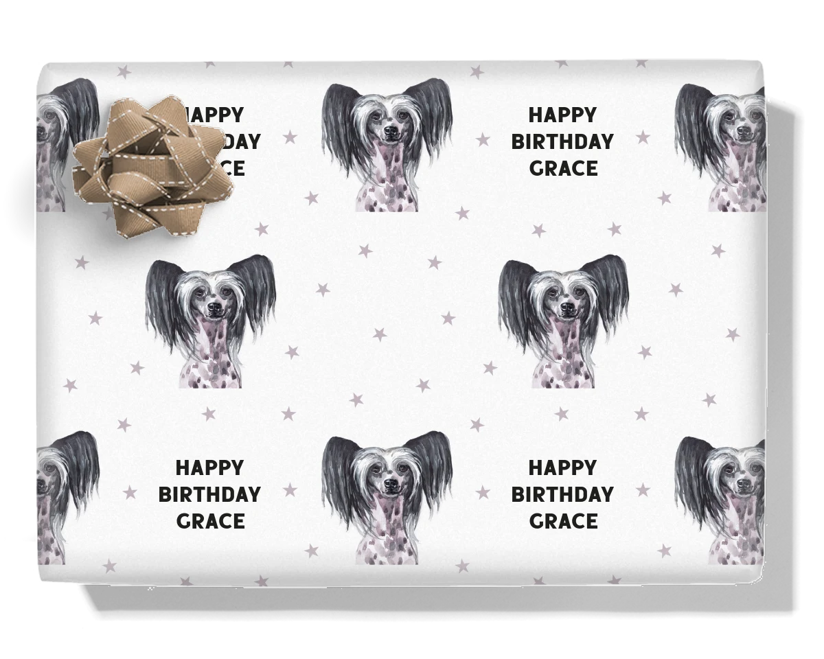 Chinese Crested Personalised Wrapping Paper