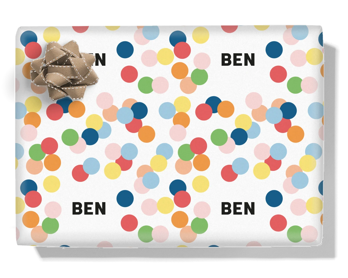 Confetti Dots Personalised Wrapping Paper