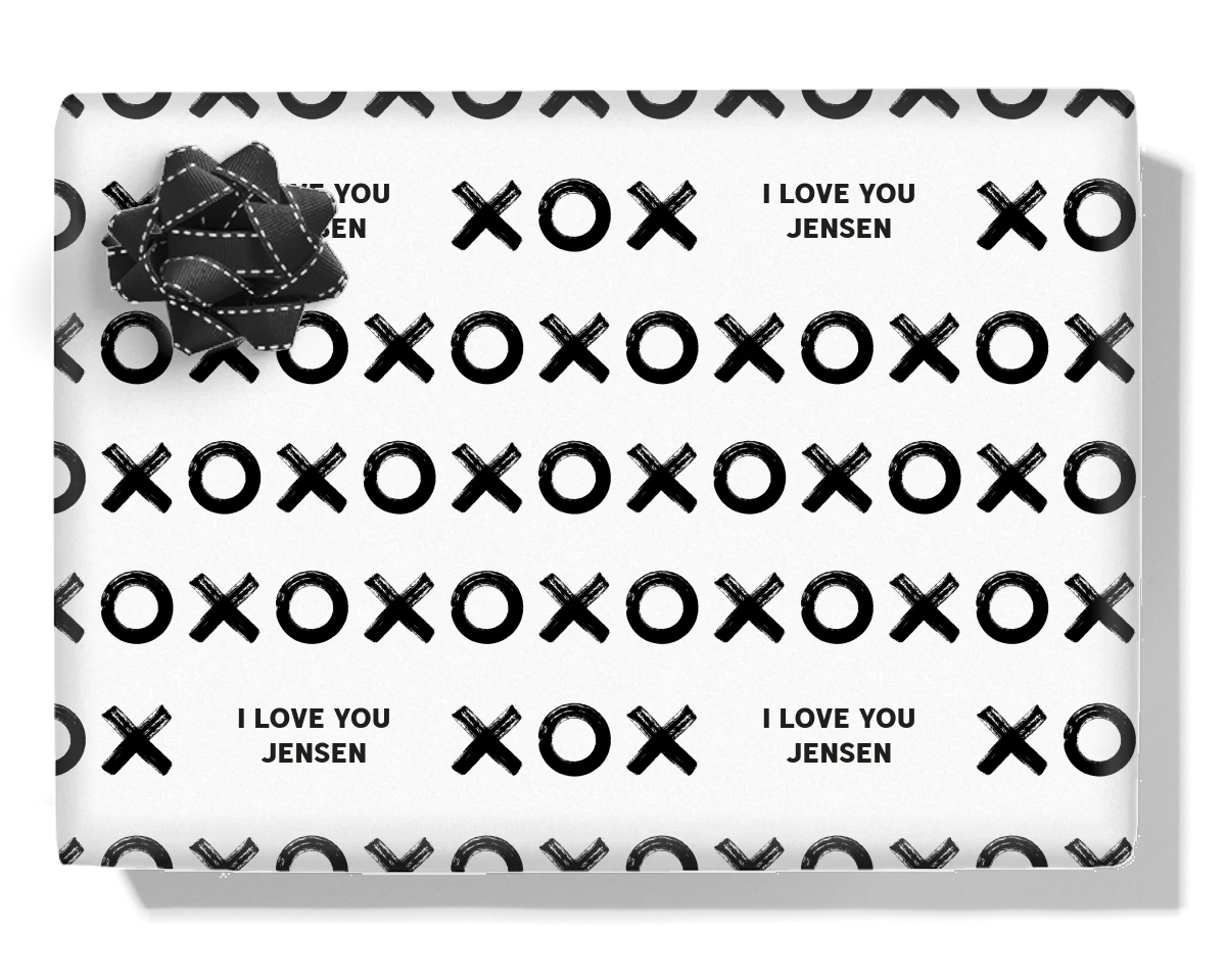 XO Kisses Personalised Wrapping Paper