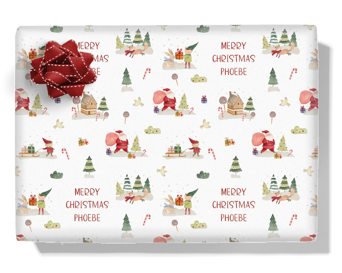 North Pole Forest Personalised Wrapping Paper