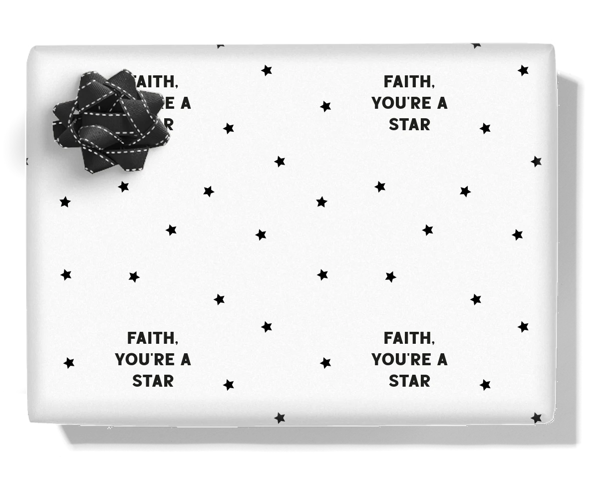 Black Stars Personalised Wrapping Paper