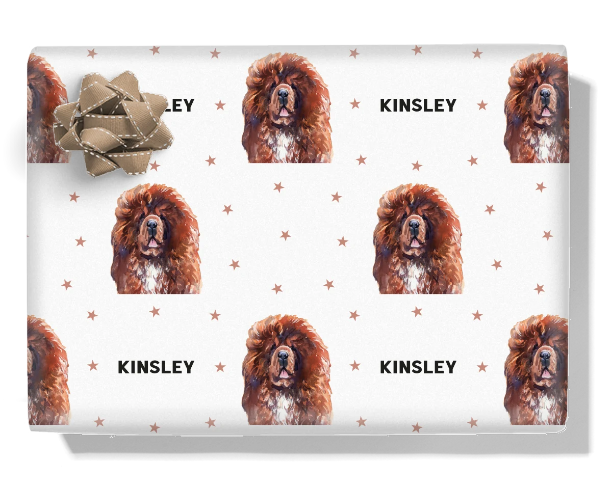 Tibetan Mastiff Personalised Wrapping Paper