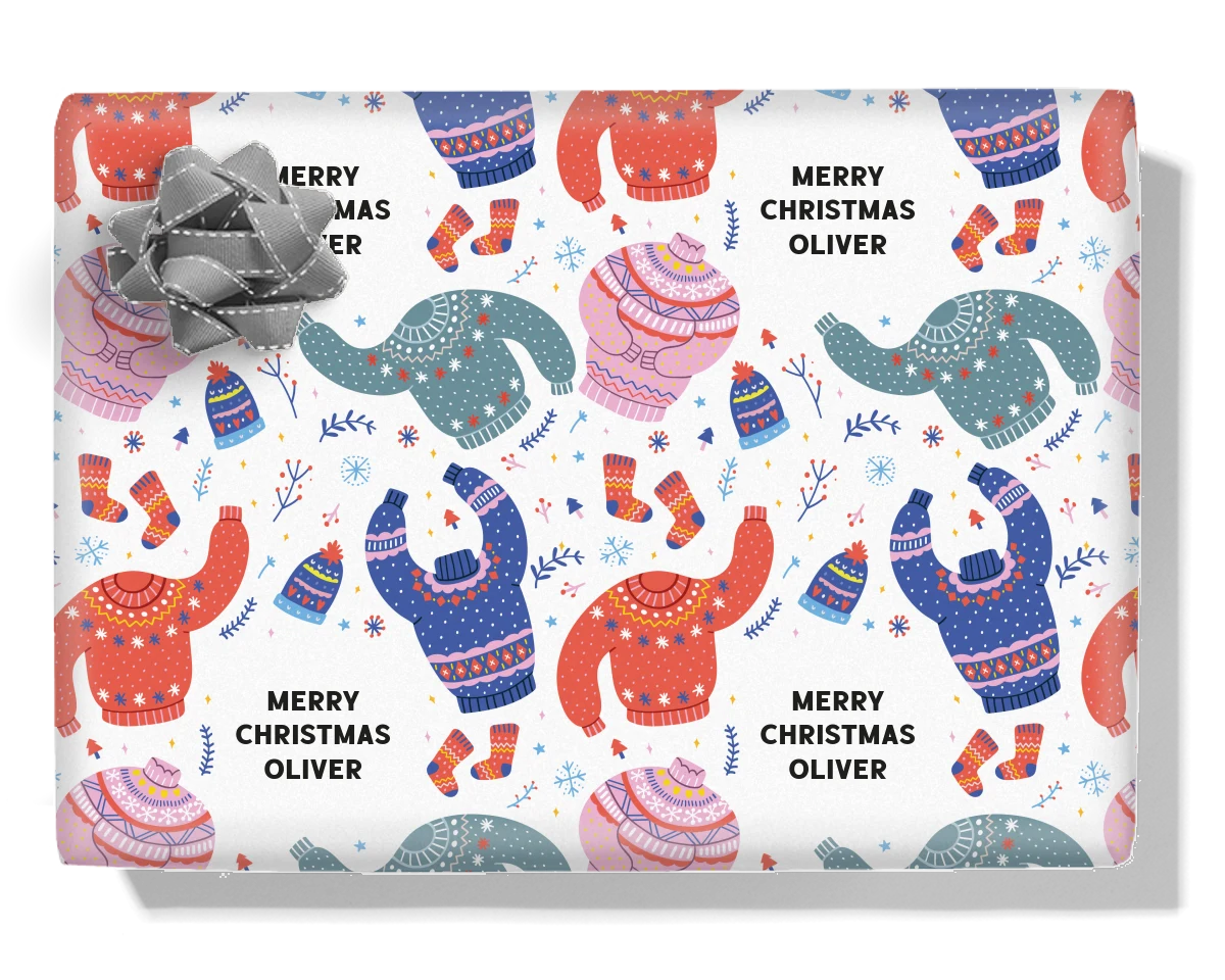 Christmas Jumpers Personalised Wrapping Paper