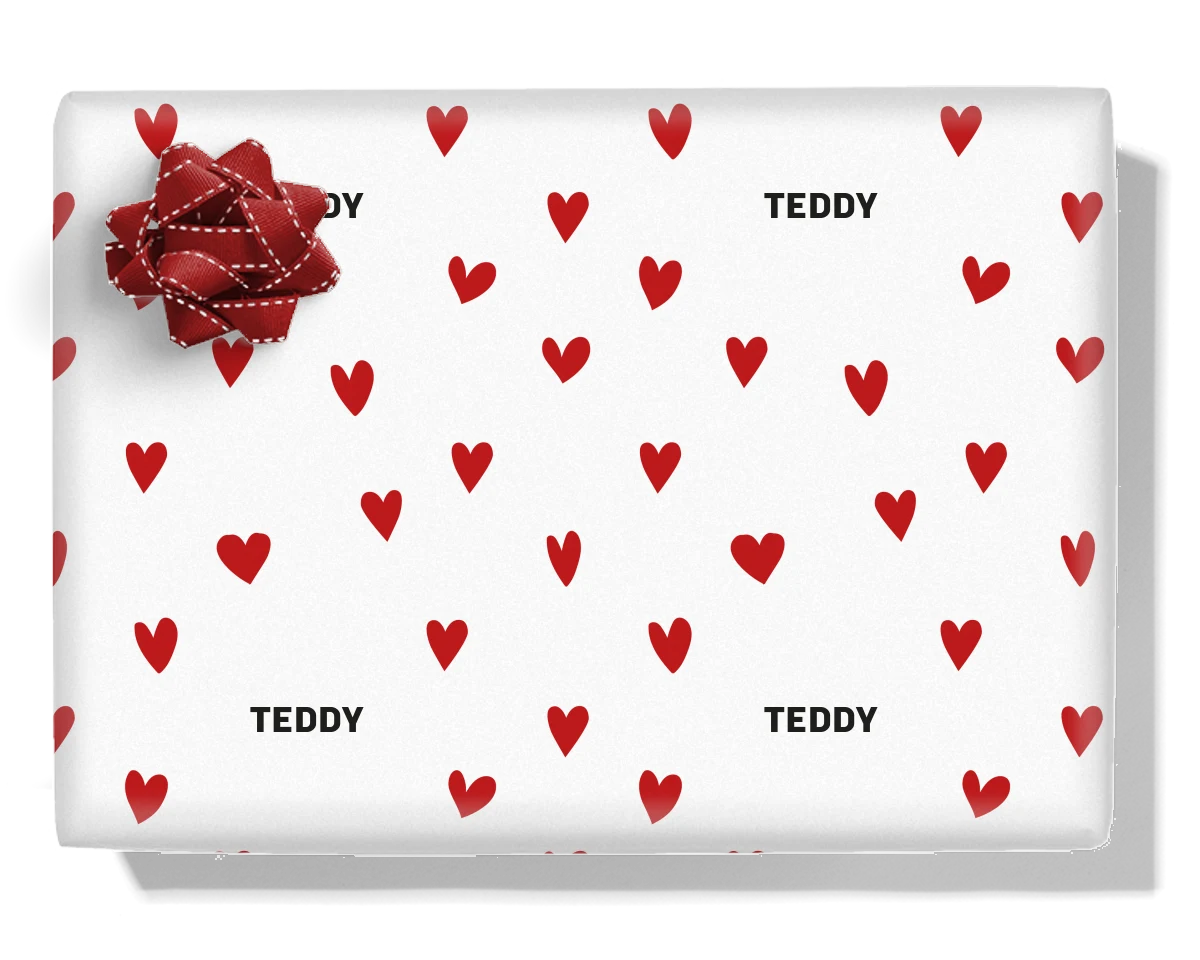 Love Hearts Personalised Wrapping Paper