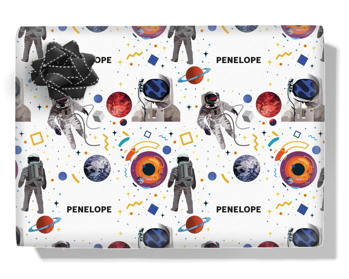 Spaceman Personalised Wrapping Paper