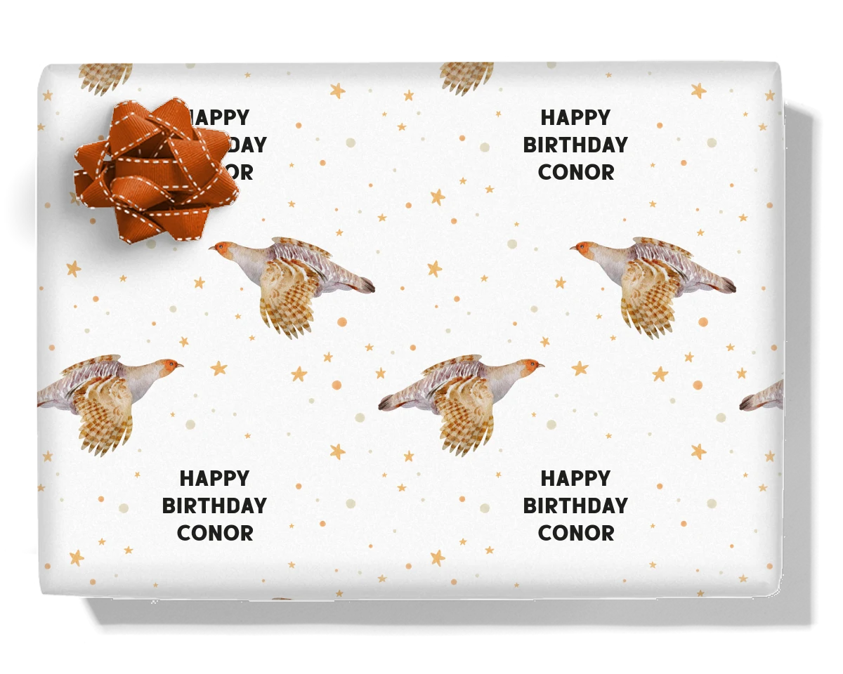 Quail Personalised Wrapping Paper