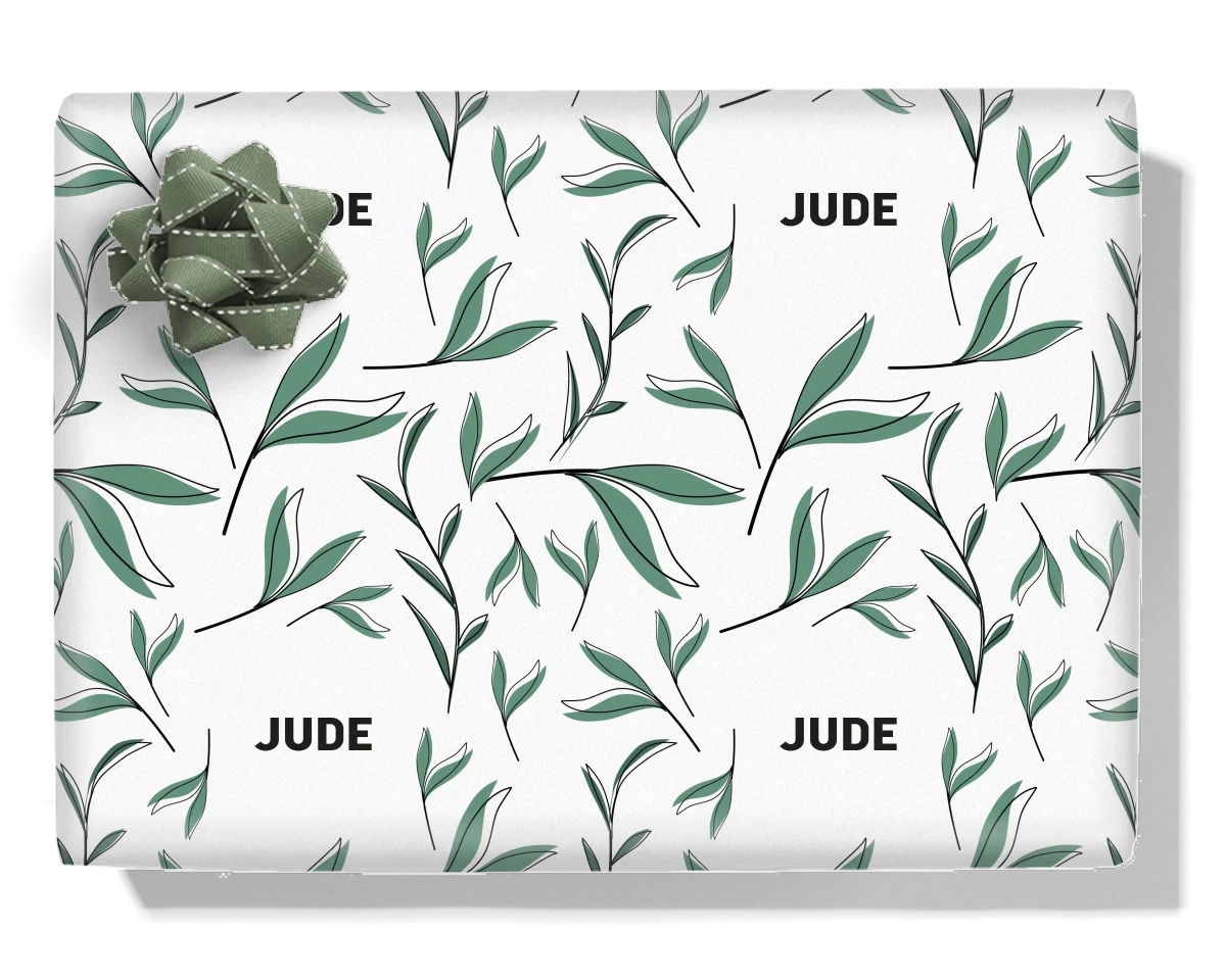 Garden Leaves Personalised Wrapping Paper