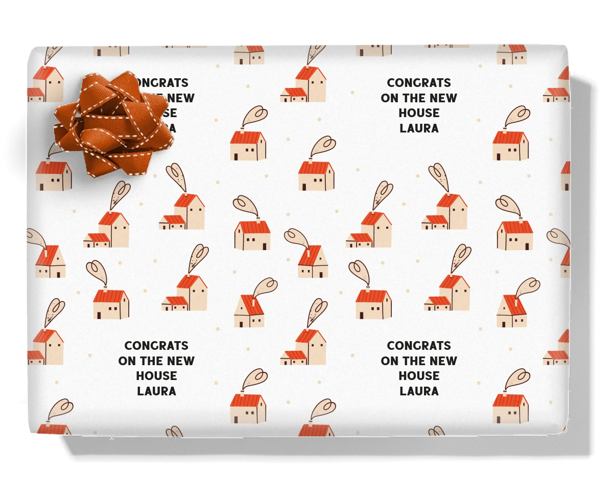 Love Chimney Personalised Wrapping Paper