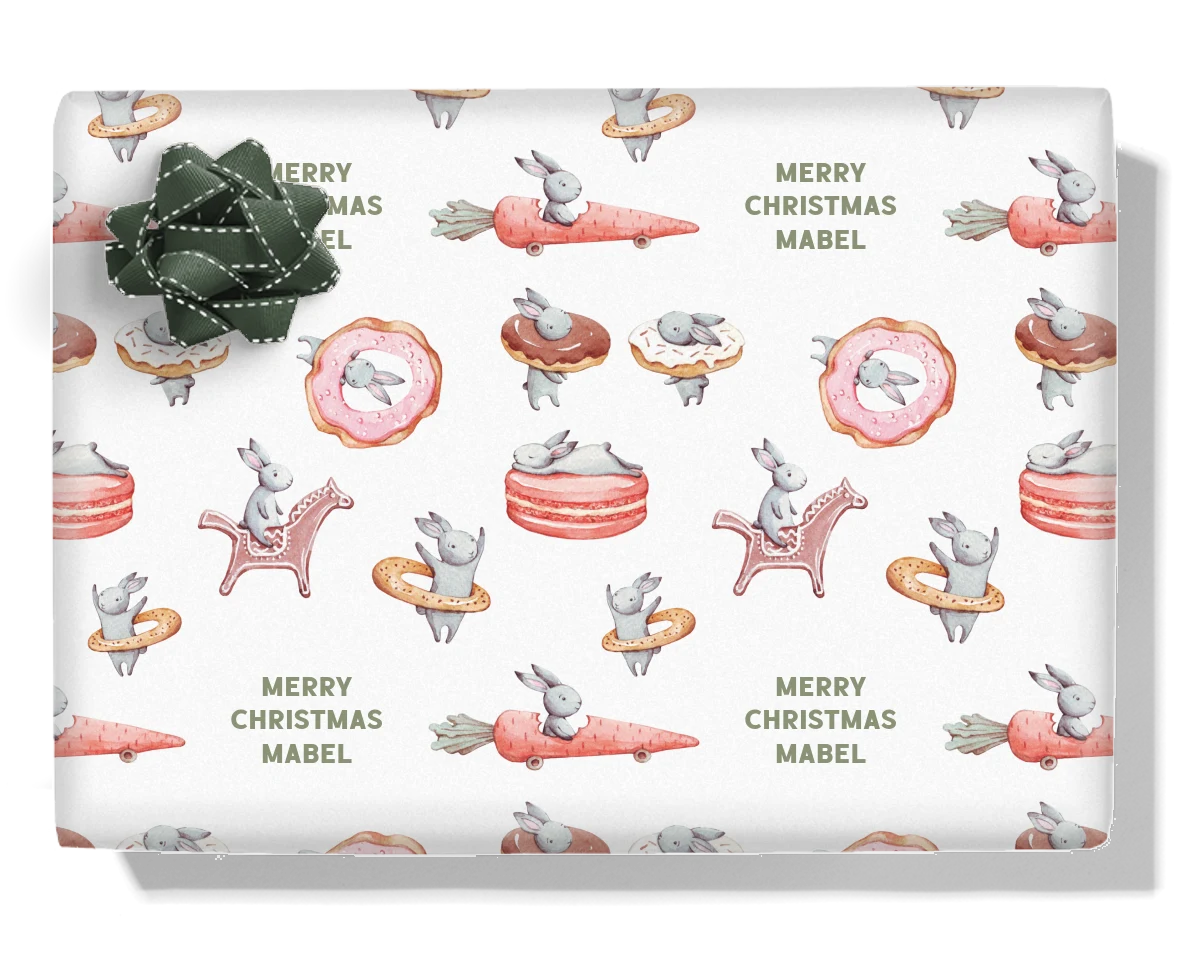 Food Bunnies Personalised Wrapping Paper