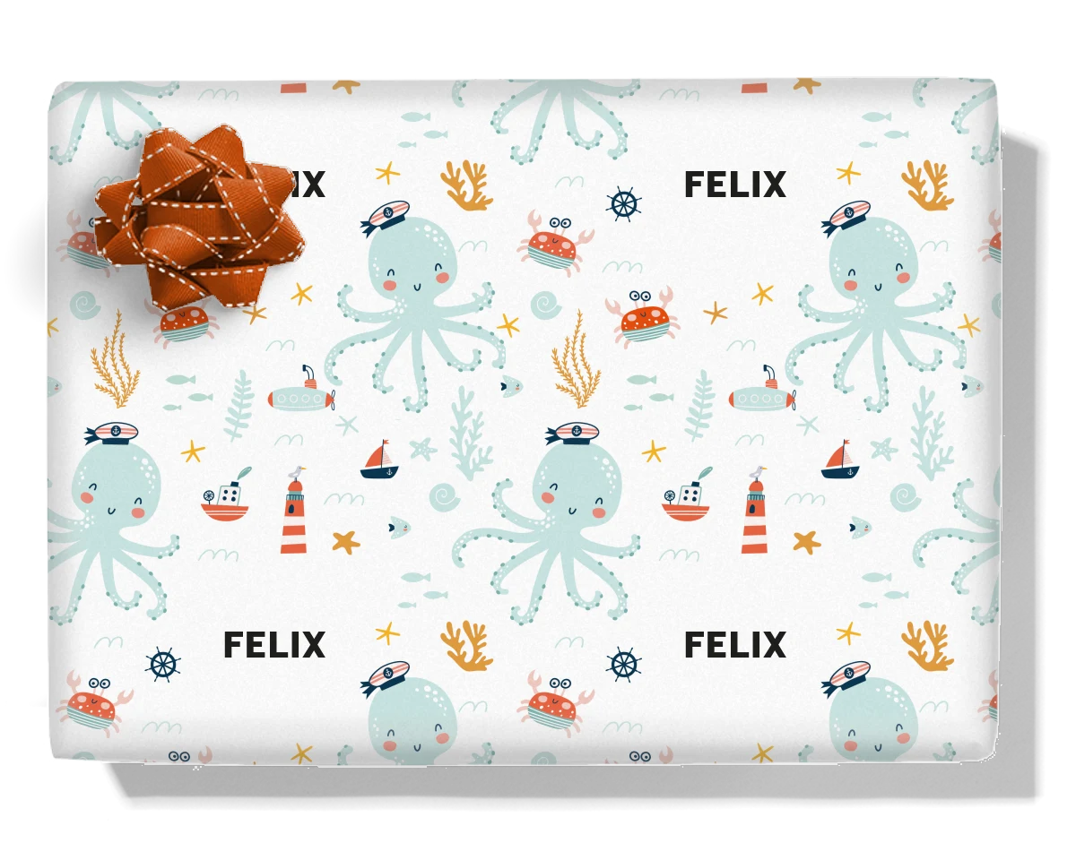 Happy Hands Personalised Wrapping Paper