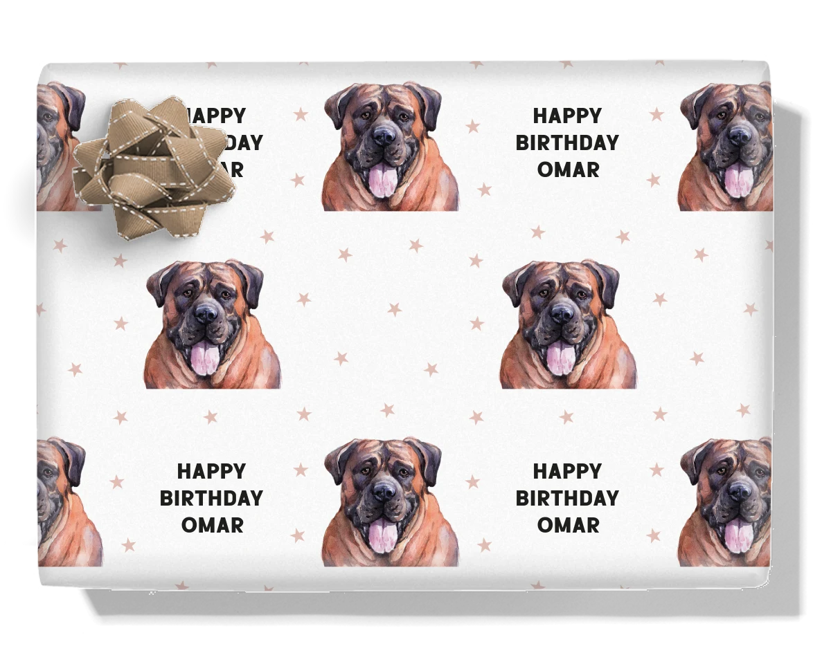 Boerboel Personalised Wrapping Paper