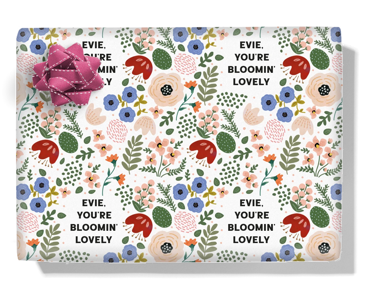 Garden Flowers Personalised Wrapping Paper