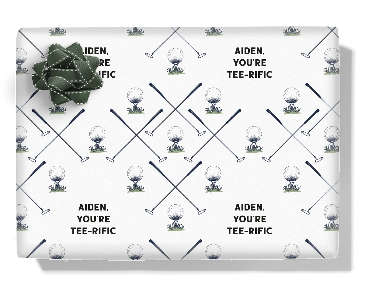 Golfer Personalised Wrapping Paper