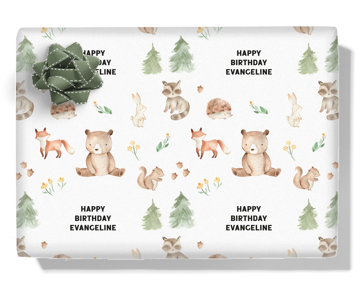 Woodland Personalised Wrapping Paper