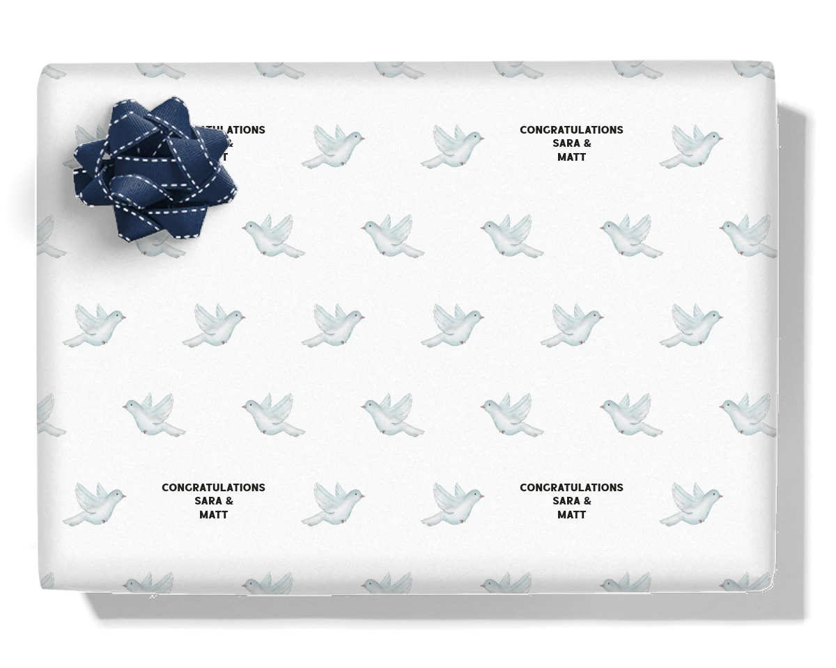 Doves Personalised Wrapping Paper